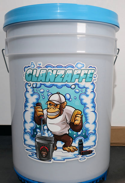 Der Affentopf – Auto-Wascheimer - 12L inkl. Schmutzsieb und Blauem Deckel Wasserdicht